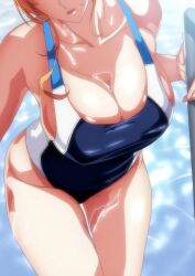 Rule 34 | 1girl, breasts, competition swimsuit, faceless, faceless female, highres, large breasts, master piece the animation, mira (master piece), one-piece swimsuit, solo, swimsuit