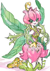 Rule 34 | 1girl, absurdres, digimon, fairy, highres, leaf, lilimon, monster girl, plant girl, solo, thorns, wings