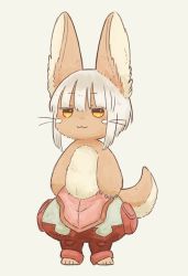 Rule 34 | 1other, brown eyes, furry, highres, kawasemi27, made in abyss, nanachi (made in abyss), open mouth, short hair, smile, white hair
