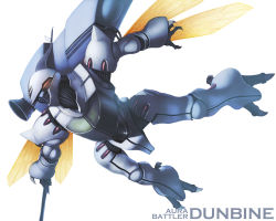 Rule 34 | claws, dunbine, flying, highres, itou (onsoku tassha), mecha, no humans, realistic, robot, science fiction, seisenshi dunbine, solo, sword, weapon, white background, wings