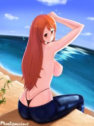 Rule 34 | absurdres, ass, breasts, highres, nami (one piece), ocean, one piece, phantomicious, sideboob, tagme, thong