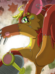 Rule 34 | 1girl, claws, digimon, digimon (creature), female focus, green eyes, looking at viewer, shoeshoemon, solo, squirrel, tail