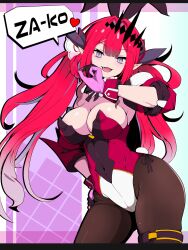 Rule 34 | 1girl, :d, absurdres, adapted costume, animal ears, baobhan sith (fate), breasts, cleavage, detached collar, detached sleeves, fake animal ears, fake tail, fang, fate/grand order, fate (series), gloves, grey eyes, hand on own hip, heart, highleg, highleg leotard, highres, large breasts, leotard, long hair, looking at viewer, nuuuuuusi06, open mouth, pantyhose, pink hair, playboy bunny, pointy ears, rabbit day, rabbit ears, rabbit tail, romaji text, sidelocks, smile, solo, spoken heart, strapless, strapless leotard, tail, wrist cuffs