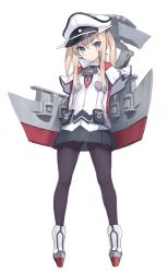 Rule 34 | 10s, 1girl, age difference, age regression, aged down, black pantyhose, blonde hair, blue eyes, blush, capelet, commentary request, cross, goekawa, graf zeppelin (kancolle), hair between eyes, hat, iron cross, kantai collection, long hair, looking at viewer, miniskirt, necktie, pantyhose, peaked cap, skirt, solo, twintails, uniform