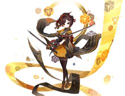 Rule 34 | 1girl, black gloves, black pantyhose, brown eyes, brown hair, chiori (genshin impact), commentary request, drill hair, dual wielding, elbow gloves, full body, genshin impact, gloves, hair ornament, hairpin, highres, holding, holding sword, holding weapon, japanese clothes, katana, lolita fashion, long hair, looking at viewer, miyako draw, obi, pantyhose, parted bangs, sash, short sleeves, side drill, side ponytail, sidelocks, simple background, solo, standing, sword, transparent background, wa lolita, weapon