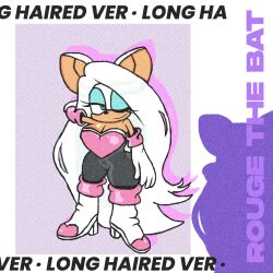 Rule 34 | absurdly long hair, alternate hair length, alternate hairstyle, animal ears, ass, bat ears, blue eyes, bodysuit, boots, breasts, curvy, furry, furry female, gloves, huge ass, large breasts, long hair, rouge the bat, sonic (series), sonic adventure 2, thick thighs, thighs, very long hair, white footwear, white gloves, white hair