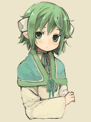 Rule 34 | androgynous, bad id, bad pixiv id, dadami, gender request, green eyes, green hair, horns, male focus, matching hair/eyes, pointy ears, resi, solo, summon night, summon night 2