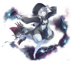 Rule 34 | 10s, 1girl, abyssal ship, backpack, bag, cannon, glowing, glowing eyes, grin, hood, kanini, kantai collection, long sleeves, re-class battleship, red eyes, scarf, short hair, silver hair, smile, smoke, solo, tail, teeth, weapon, wide sleeves