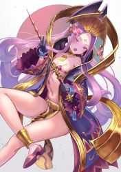 Rule 34 | 1girl, absurdres, bare shoulders, blush, bow, bow bra, bra, breasts, chinese clothes, coat, collarbone, crossed legs, crown, facial mark, fate/grand order, fate (series), forehead, forehead mark, gloves, gore (white gore), hanfu, highres, hip focus, jewelry, legs, long hair, long sleeves, looking at viewer, navel, necklace, open clothes, open mouth, parted bangs, pelvic curtain, purple coat, purple eyes, purple footwear, purple gloves, purple hair, ribbon bra, sash, simple background, slippers, solo, tassel, thighs, underwear, very long hair, weapon, white background, wide sleeves, wu zetian (fate)