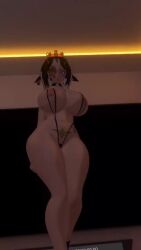 Rule 34 | 1girl, 3d, animated, bouncing breasts, breasts, curvy, highres, huge breasts, large areolae, nail polish, nipples, queen kilroy, solo, tagme, thick thighs, thighs, video, vrchat, wide hips