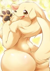 Rule 34 | 1girl, breasts, brown hair, dog, furry, furry female, open mouth, solo, ukan muri