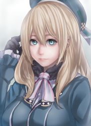 Rule 34 | 10s, 1girl, aqua eyes, atago (kancolle), bad id, bad pixiv id, black gloves, blonde hair, breasts, gloves, hat, jacket, kantai collection, large breasts, long hair, military, military jacket, military uniform, personification, ray-akila, skirt, solo, uniform