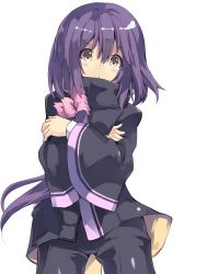 Rule 34 | 10s, 1girl, absurdres, blush, crossed arms, frown, highres, long hair, looking at viewer, normaland, purple hair, solo, tokyo ravens, tsuchimikado natsume, yellow eyes