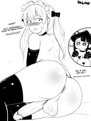 Rule 34 | + +, 1boy, 1girl, animal ears, anus, ass, blush, bodyattk, breasts, cat ears, censored, chibi, choker, crossdressing, elbow gloves, erection, excited, from behind, gloves, happy, heart pasties, hetero, highres, komi-san wa komyushou desu, komi shouko, large penis, long hair, looking back, lying, maid headdress, medium breasts, monochrome, nervous, nude, on side, pasties, penis, tadano hitohito, testicles, thighhighs, trap, twintails, white background, wide hips