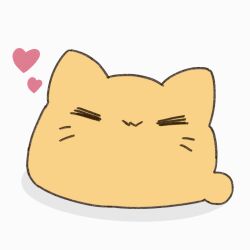 Rule 34 | :3, animal focus, animated, animated gif, blob (google), cat, closed eyes, commentary request, heart, no humans, original, simple background, umihio, white background