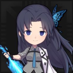 Rule 34 | 1girl, blue eyes, bug, butterfly, holding, holding weapon, insect, long hair, looking at viewer, lowres, official art, pale skin, polygon project, purple hair, solo, virtual youtuber, weapon, xxi (polygon)
