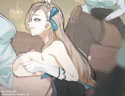 Rule 34 | 3girls, asuna (blue archive), asuna (bunny) (blue archive), aurahack, blouse, blue archive, blurry, blurry foreground, breasts, brown hair, cigarette, dark-skinned female, dark skin, erection, from side, futa with female, futanari, grin, highres, holding, holding cigarette, large areolae, large breasts, leotard, long hair, looking up, multiple girls, nipples, paizuri, penis, playboy bunny, shirt, sitting, smile, solo focus, uncensored, very long hair, white shirt