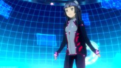 Rule 34 | 10s, 1girl, animated, animated gif, ass, ass press, blue eyes, blue hair, bodysuit, butt crack, fingerless gloves, gloves, guilty crown, hip attack, jiggle, lowres, robot ears, solo, tsugumi (guilty crown)