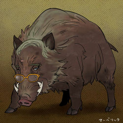 Rule 34 | 10s, albert maverick, animalization, boar, glasses, mamemo (daifuku mame), no humans, pig, pun, solo, tiger &amp; bunny, wart