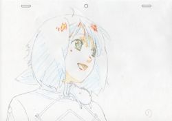 Rule 34 | 1girl, cellphone, china dress, chinese clothes, color trace, dress, highres, macross, macross frontier, macross frontier: itsuwari no utahime, phone, production art, ranka lee, sketch, solo