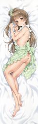 Rule 34 | 10s, 1girl, :o, absurdres, apron, ass, bare legs, barefoot, blush, bow, breasts, brown eyes, cle masahiro, dakimakura (medium), feet, from side, full body, hair ornament, hair scrunchie, heart, heart-shaped pupils, highres, huge filesize, light brown hair, long hair, looking at viewer, love live!, love live! school idol project, lying, medium breasts, minami kotori, naked apron, nipples, on side, one side up, parted lips, polka dot, polka dot bow, polka dot ribbon, ribbon, scan, scrunchie, sideboob, soles, solo, symbol-shaped pupils, toes
