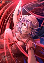 Rule 34 | ascot, blood, blood from mouth, dated, hat, highres, mob cap, red ascot, remilia scarlet, solo, spear the gungnir, tagme, touhou, watermark, web address, xanadu avici