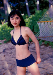 Rule 34 | absurdres, bikini, bikini top only, highres, juri first, photo (medium), shorts, swimsuit, ueno juri