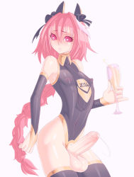 Rule 34 | 1boy, astolfo (fate), cum, covered erect nipples, erection, fate/grand order, fate (series), highres, leotard, necrosmos, penis, thighhighs, trap, uncensored