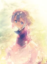 Rule 34 | 1boy, blue eyes, blue hair, blush, closed mouth, goddandies, highres, looking at viewer, made in abyss, maid headdress, male focus, maruruk, short hair, short sleeves, skirt, smile, solo, trap, whistle, whistle around neck, white skirt