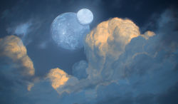 Rule 34 | cloud, full moon, justinas vitkus, moon, multiple moons, no humans, original, scenery, sky