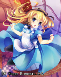 Rule 34 | 1girl, :o, alice (alice in wonderland), alice in wonderland, amamine, bad id, bad pixiv id, blonde hair, blue eyes, bow, hair bow, hair ornament, hair ribbon, long hair, looking at viewer, majoca majoluna, official art, open mouth, ribbon, solo