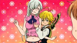 Rule 34 | animated, animated gif, elizabeth liones, embarrassed, grabbing, grabbing another&#039;s breast, groping, groping breast, groping motion, meliodas, nanatsu no taizai, pervert, surprised