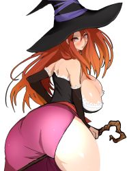 Rule 34 | ass, breasts, cleavage, dragon&#039;s crown, fu (counting01), hat, huge ass, large breasts, red hair, rod, sorceress (dragon&#039;s crown), vanillaware, witch hat