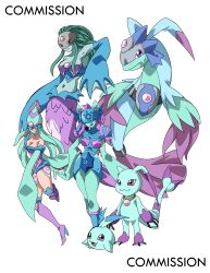 Rule 34 | absurdres, armor, breasts, digimon, digimon (creature), evolutionary line, highres, mask, medium breasts, mermaid, monster girl, official seraphimon, original, simple background, white background