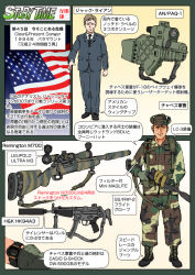 Rule 34 | 2boys, american flag, blonde hair, bolt-action rifle, bolt action, camouflage, carbine, clear and present danger, domingo chavez, english text, flag, gun, h&amp;k hk94, h&amp;k mp5, hat, heckler &amp; koch, jack ryan, japanese text, military, military uniform, multiple boys, muta koji, remington arms, remington model 700, rifle, sniper rifle, story time (muta koji), submachine gun, suppressor, suppressor focus, suppressor profile, translation request, uniform, watch, weapon, weapon focus, weapon profile