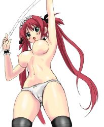 Rule 34 | 00s, 1girl, airi (queen&#039;s blade), airi (queen's blade), airi (the infernal temptress), armpits, breasts, cameltoe, cleft of venus, large breasts, nipples, panties, queen&#039;s blade, red hair, simadoro, solo, thighhighs, topless, twintails, underwear, zettai ryouiki