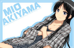 Rule 34 | 1girl, akiyama mio, black hair, blue eyes, bow, breasts, cleavage, crossed arms, dutch angle, fringe trim, k-on!, long hair, no10, poncho, small breasts, smile, solo