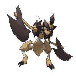 Rule 34 | absurdres, arm up, axe, black eyes, claws, creatures (company), full body, game freak, highres, incoming attack, kleavor, legs apart, nintendo, no humans, official art, pokemon, pokemon (creature), pokemon legends: arceus, solo, standing, transparent background