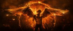 Rule 34 | angel, artist request, fire, hell, highres, realistic, source request, wings