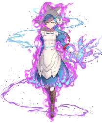 Rule 34 | 1girl, apron, aura, blue dress, blue hair, boots, braid, breasts, dark aura, dress, fire emblem, fire emblem fates, fire emblem heroes, forehead jewel, full body, gem, gradient hair, hat, highres, knee boots, kousei horiguchi, lilith (fire emblem), long hair, long sleeves, medium breasts, multicolored hair, nintendo, non-web source, official art, pale skin, pantyhose, puffy sleeves, red hair, simple background, single braid, solo, transparent background, two-tone hair, white pantyhose, yellow eyes