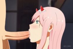 Rule 34 | 10s, 1boy, 1girl, animated, aqua eyes, beldmi, blush, darling in the franxx, erection, eyeshadow, fellatio, hairband, half-closed eyes, hetero, horns, interior, large penis, makeup, open mouth, oral, penis, pink hair, saliva, sound, tagme, uncensored, video, zero two (darling in the franxx)