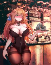 Rule 34 | 1girl, breasts, core (girls&#039; frontline), covered navel, girls&#039; frontline, gum-cha, highres, large breasts, leotard, pantyhose, playboy bunny, solo, springfield (girls&#039; frontline)