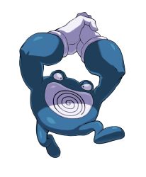Rule 34 | arms up, bad id, bad pixiv id, black eyes, cleanerjay, creature, creatures (company), game freak, gen 1 pokemon, gloves, highres, nintendo, no humans, pokemon, pokemon (creature), poliwrath, simple background, solo, white background, white gloves