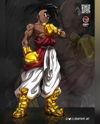 Rule 34 | 1boy, boxing boots, boxing gloves, daffduff, dragon ball, highres, muscular, muscular male, serious, tagme, uub