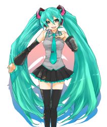 Rule 34 | 1girl, aqua eyes, aqua hair, detached sleeves, doll joints, hatsune miku, headphones, headset, highres, joints, long hair, necktie, open mouth, robot joints, skirt, smile, solo, suwaru (piapro), thighhighs, twintails, very long hair, vocaloid, zettai ryouiki