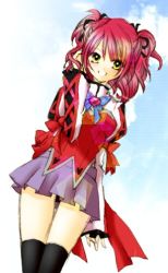 Rule 34 | 1girl, cheria barnes, chikaya chiki, lowres, red hair, ribbon, skirt, solo, tales of (series), tales of graces, yellow eyes