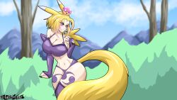 Rule 34 | 1girl, absurdres, breasts, crown, digimon, female focus, fox girl, highres, large breasts, personification, renamon, solo, super crown, yin yang