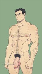 Rule 34 | 1boy, abs, bara, ichan, looking at viewer, male focus, muscular, pectorals, penis, solo, tagme, testicles