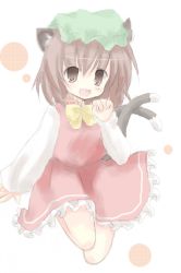 Rule 34 | 1girl, animal ears, bad id, bad pixiv id, brown hair, cat ears, cat girl, cat tail, chen, child, fang, female focus, hat, matatabi (nigatsu), ribbon, short hair, solo, tail, touhou, twintails