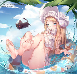 Rule 34 | 1girl, abigail williams (fate), abigail williams (swimsuit foreigner) (fate), abigail williams (swimsuit foreigner) (third ascension) (fate), absurdres, ass, bare shoulders, bikini, black cat, blonde hair, blue eyes, blue sky, bonnet, bow, breasts, cat, fate/grand order, fate (series), feet, forehead, hair bow, highres, innertube, legs, long hair, melailai, miniskirt, ocean, parted bangs, revision, sidelocks, skirt, sky, small breasts, soles, swim ring, swimsuit, toes, very long hair, white bikini, white bow, white headwear